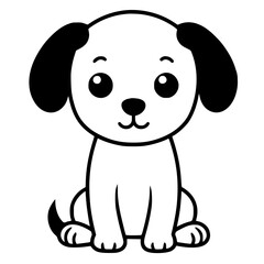 Cute puppy outline icon