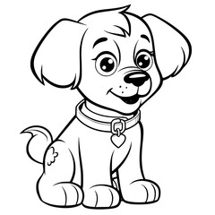 Cute puppy outline vector