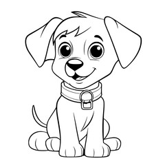 Cute puppy outline vector