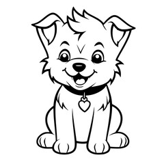 Cute puppy outline vector