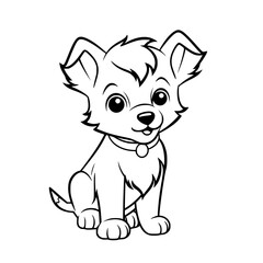 Cute puppy outline vector