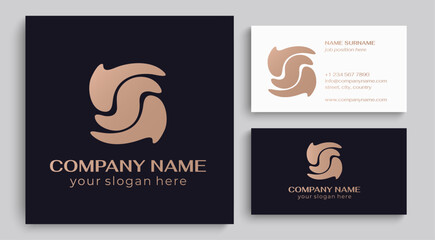 Fototapeta premium Wave logo. Abstract universal logo for business. Elegant flowing lines. Template for creating a unique luxury design, logo