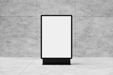 Blank wall mounted street shop advertisement signs. rectangle mockup of street store template signboard , Metal cafe restaurant bar plastic badge black white, 3D illustration