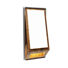 Wooden signs with empty space for design , Restaurant, hotel, night club logo presentation , Cinema theater light box frame or advertising, 3D illustration.