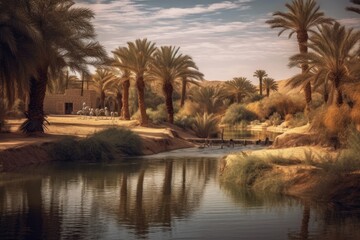 Fototapeta na wymiar Desert Oasis Arid Haven