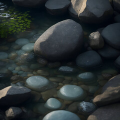 Water stone the mountain