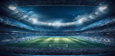 Fototapeta na wymiar light football sport soccer world game stadium arena green goal. Generative AI.