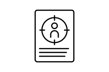 Target market icon. Target and people. icon related to customer target, digital marketing. Line icon style design. Simple vector design editable