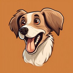 Cute dog sticking her tongue out cartoon