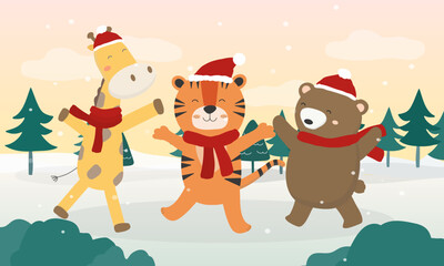 Animal in different activity Design elements for the web, cards and publications.