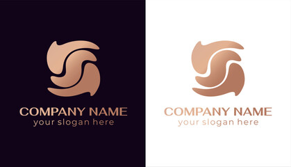 Wave logo. Abstract universal logo for business. Elegant flowing lines. Template for creating a unique luxury design, logo