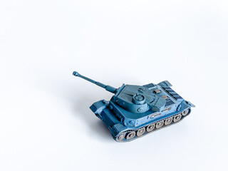 World war 2 tank model toy isolated on white background