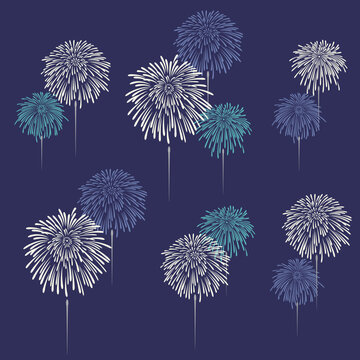 Japanese traditional fireworks material collection,
