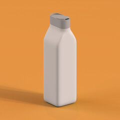 Monochrome Bottle on Orange Background, 3d Rendering
