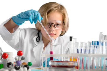 Little child chemistry with water for easy science experimental online class, new normal and...
