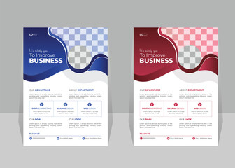 Modern Business Flyer Design Template A4 Size with Two Color Scheme