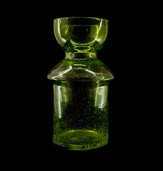 green glass vase
