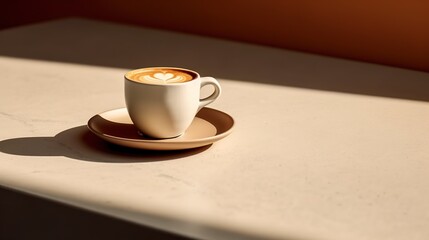 Coffee latte art cup office desk generative ai