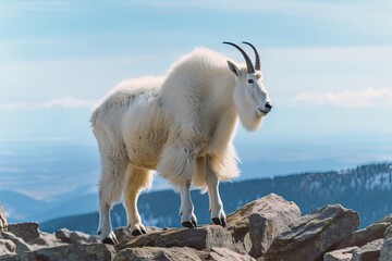 Fototapeta premium Majestic Mountain Goat Regal Alpinist