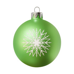 Fototapeta premium Isolated colorful cgi christmas bauble with a white snowflake on it