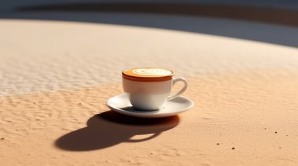 Coffee latte art cup office desk generative ai