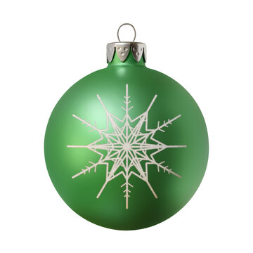 Isolated colorful cgi christmas bauble with a white snowflake on it