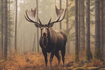 Naklejka na ściany i meble Majestic Moose Regal Antlered Beast