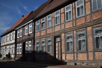 Alte Häuserzeile in Dömitz an der Elbe