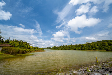 landscape with river and clouds