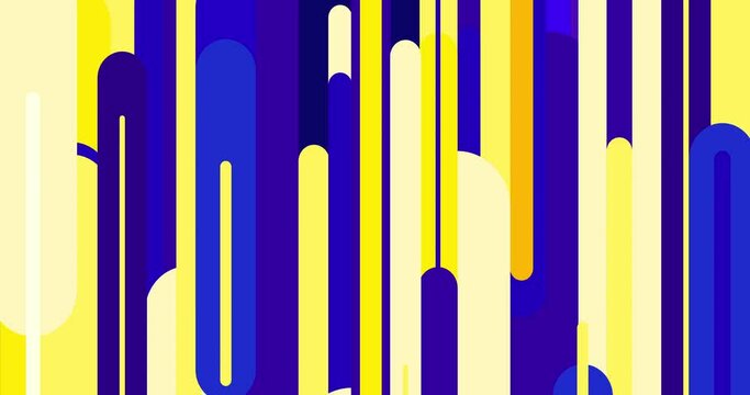 Looping simple long vertical lines yellow blue short version. Linear animation geometric figure. Seamless loop. Motion design element for business, art, fashion, etc...