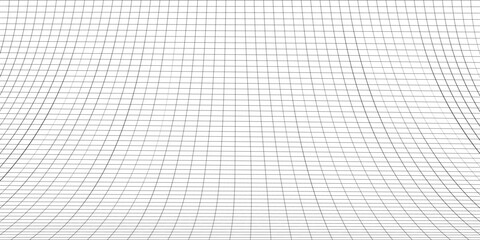 Curved perspective grid. Curved black lines on a white background.