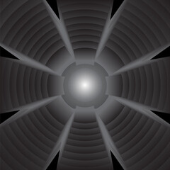 Abstract background with overlapping circles separating 8 segments from the center.
