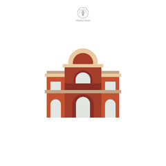 Hotel icon vector represents a stylized accommodation facility, signifying hospitality, travel, tourism, luxury, comfort, and guest services