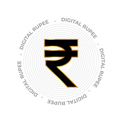 Obraz premium futuristic digital money concept with indian rupee sign