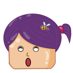 A ponytail girl being surprise, illustration, PNG.