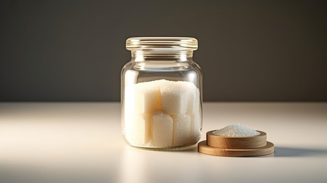 A Jar of sugar kitchen isolated sweet joy copy space generative ai