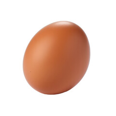 One brown chicken egg isolated on transparent background. Generative AI.