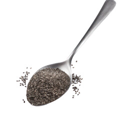Teaspoon with poppy seeds isolated on transparent background. Generative AI.