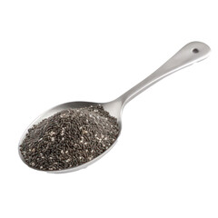 Teaspoon with poppy seeds isolated on transparent background. Generative AI.