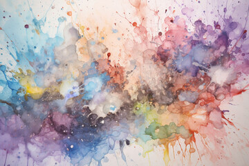 Colorful abstract watercolor splash painting. 