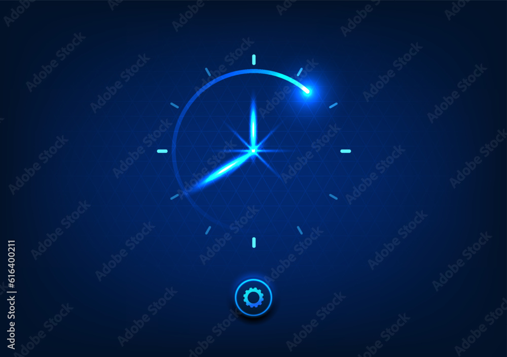 Poster watch dial screen technology background used to indicate time and measure time. the background uses 