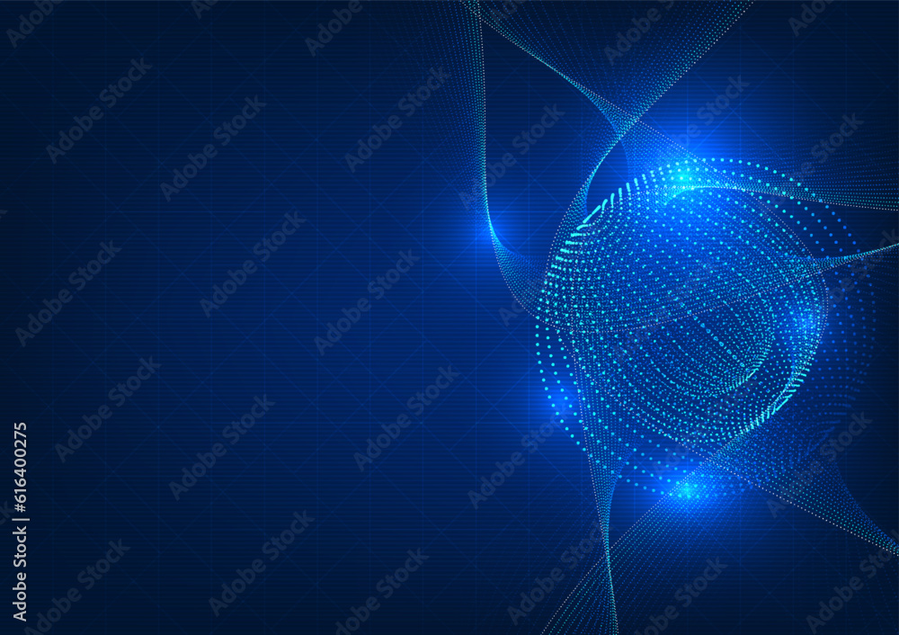 Poster big data technology with wave stripes with abstract background. refers to big data technology as a t