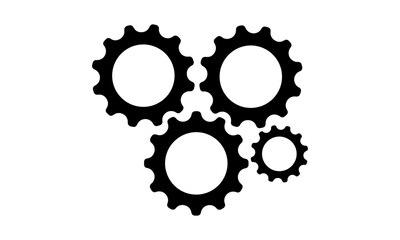 Gear vector logo icon template. Machine, progress, teamwork