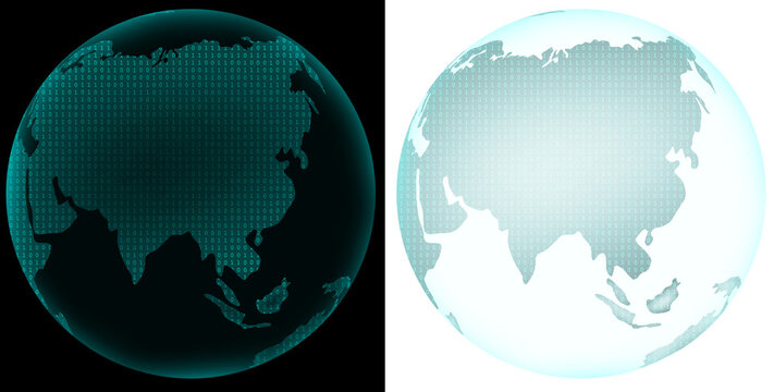 globe blue glow futuristic hologram light blue 3d illustration   transparent background