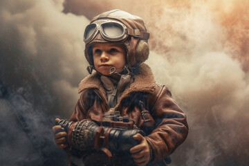 Adorable Aces: Baby Fighter Pilots Ready for Playful Aviation Missions, Generative AI