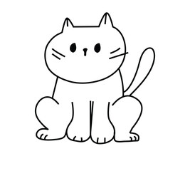 The cute chubby cat stripes are sitting and sleeping comfortably on a transparent background png