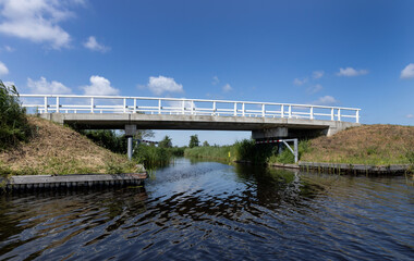 Bridges Belt Schutsloot. Near Giethoorn. National park de Wieden and Weerribben. Netherlands.