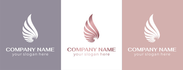 Shell logo. Modern seashell, naulilus. Elegant linear logo. Template to create a unique luxury design, logo. Vector