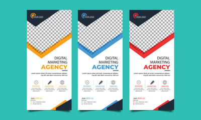 Corporate digital marketing business standee Rollup Banner X-Banner Standee Template Design 