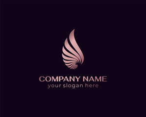 Shell logo. Modern seashell, naulilus. Elegant linear logo. Template to create a unique luxury design, logo. Vector